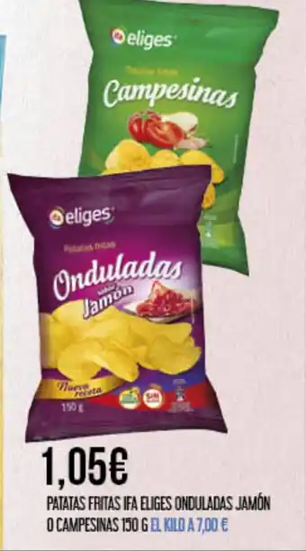 Claudio Patatas fritas ifa eliges onduladas jamón oferta