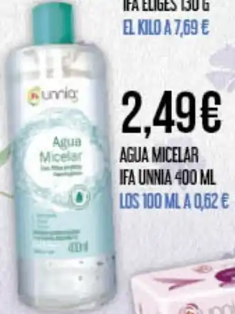 Claudio IFA UNNIA Agua micelar oferta