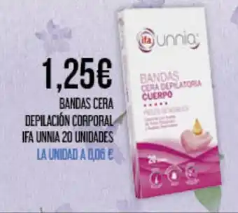 Claudio Bandas cera depilación corporal ifa unnia 20 unidades oferta