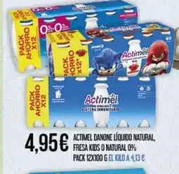 Claudio ACTIMEL danone líquido natural, fresa kids o natural 0% oferta