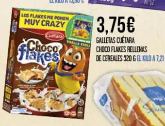 Claudio Galletas cuétara choco flakes rellenas de cereales oferta