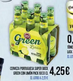 Claudio Cerveza portuguesa super bock green con limón oferta