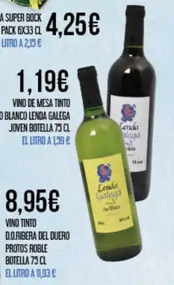 Claudio Vino de mesa tinto o blanco lenda gallega jove oferta