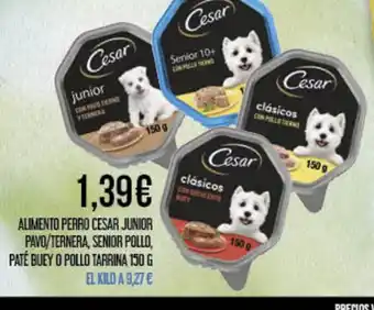 Claudio Alimento perro cesar junior pavo/ternera, senior pollo, paté buey o pollo tarrina oferta