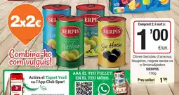 SPAR Fragadis SERPIS Olives farcides d'anxova, lleugeres, negres sense os o llimona&pebre oferta