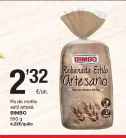 SPAR Fragadis BIMBO Pa de motile estil artesà oferta