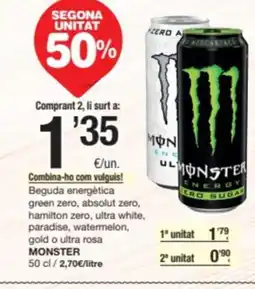 SPAR Fragadis MONSTER Beguda energètica green zero, absolut zero oferta