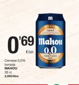 SPAR Fragadis MAHOU Cervesa 0,0% torrada oferta