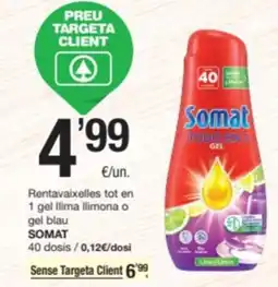 SPAR Fragadis SOMAT Rentavaixelles tot en 1 gel llima llimona o gel blau oferta
