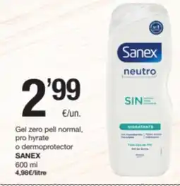 SPAR Fragadis SANEX Gel zero pell normal, pro hyrate o dermoprotector oferta