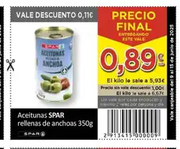 SPAR SPAR Aceitunas rellenas de anchoas oferta