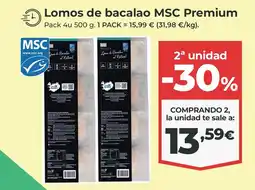 La Sirena Lomos de bacalao MSC Premium oferta