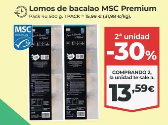La Sirena Lomos de bacalao MSC Premium oferta