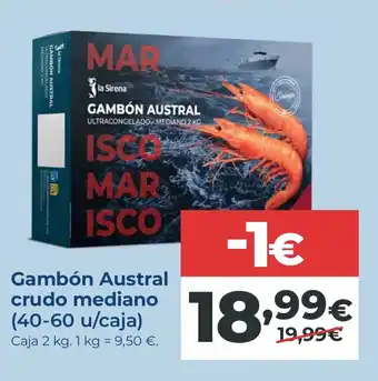 La Sirena Gambón Austral crudo mediano oferta