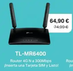 Beep TL-MR6400 Router 4G N a 300Mbps ¡Inserta una Tarjeta SIM y Listo! oferta