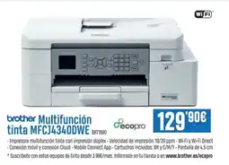 Beep BROTHER Multifunción tinta MFCJ4340DWE BRT1890 oferta