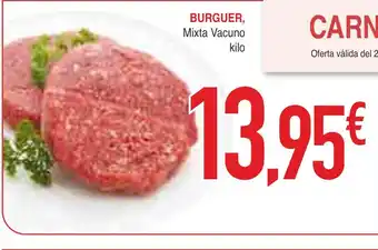Masymas BURGUER Mixta Vacuno oferta