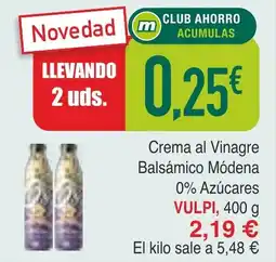 Masymas VULPI Crema al Vinagre Balsámico Módena 0% Azúcares oferta