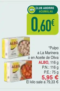 Masymas ALBO Pulpo a La Marinera o en Aceite de Oliva oferta