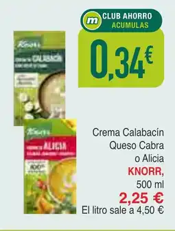 Masymas KNORR Crema Calabacin Queso Cabra o Alicia oferta