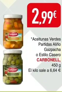 Masymas CARBONELL Aceitunas Verdes Partidas Aliño Gazpacha oferta