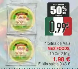 Masymas MEXIFOODS Tortilla de Maiz oferta