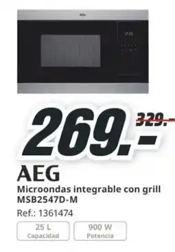 MediaMarkt AEG Microondas integrable con grill MSB2547D-M oferta