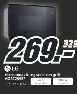 MediaMarkt LG Microondas integrable con grill MGBZ2593F oferta