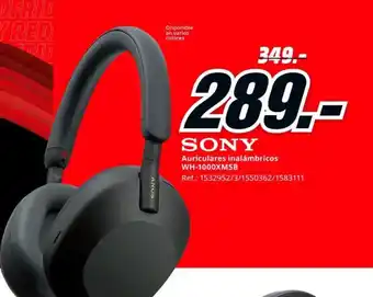 MediaMarkt SONY Auriculares inalámbricos WH-1000XM5B oferta