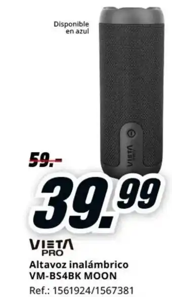 MediaMarkt VIETɅ PRO Altavoz inalámbrico VM-BS4BK MOON oferta