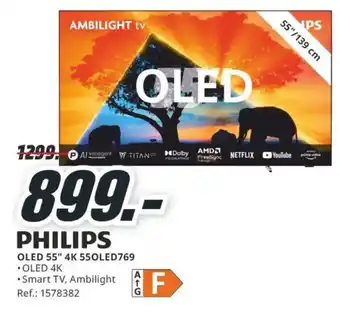 MediaMarkt PHILIPS OLED 55" 4K 550LED769 oferta