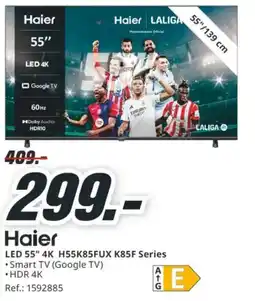 MediaMarkt HAIER LED 55" 4K H55K85FUX K85F Series oferta