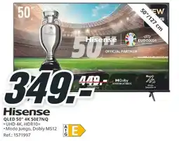 MediaMarkt HISENSE Qled 50" 4k 50e7nq oferta