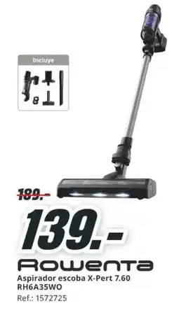 MediaMarkt ROWENTA Aspirador escoba X-Pert 7.60 RH6A35WO oferta