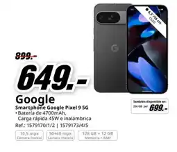 MediaMarkt GOOGLE Smartphone Google Pixel 9 5G oferta