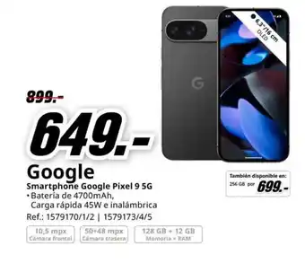 MediaMarkt GOOGLE Smartphone Google Pixel 9 5G oferta