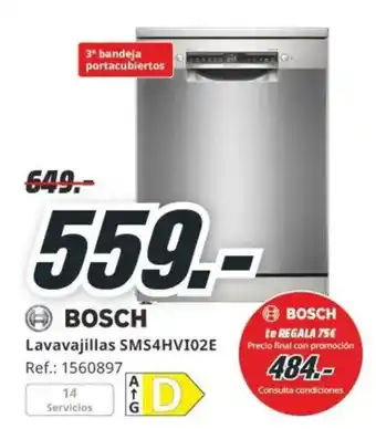 MediaMarkt BOSCH Lavavajillas SMS4HVI02E oferta