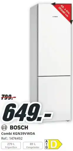 MediaMarkt BOSCH Combi KGN39VWDA oferta