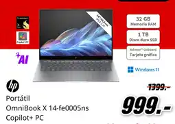 MediaMarkt HP Portátil OmniBook X 14-fe0005ns Copilot+ PC oferta