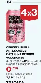 El Corte Inglés Premium - cerveza rubia artesana de cataluna cerdos oferta