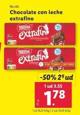 Lidl Nestlé - chocolate con leche extrafino oferta