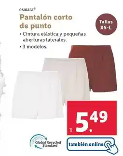 Lidl Esmara - pantalon corto de punto oferta