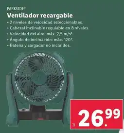 Lidl Parkside - ventilador recargable oferta