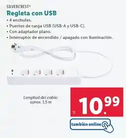 Lidl Silvercrest - regleta con usb oferta
