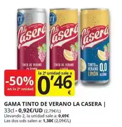 Supermercados MAS La casera - tinto de verano oferta