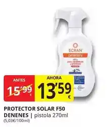 Supermercados MAS Ecran - protector solar f50 denenes oferta