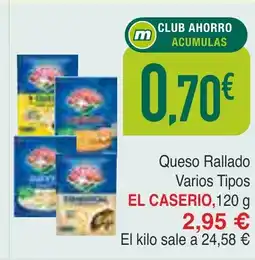 Masymas EL CASERIO QUeso Rallado Varios Tipos oferta