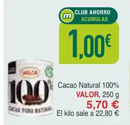 Masymas VALOR Cacao Natural 100% oferta
