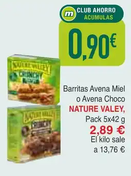 Masymas NATURE VALEY Barritas Avema Miel o Avena Choco oferta