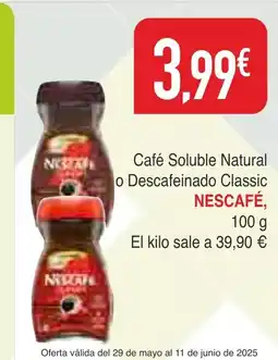 Masymas NESCAFÉ Café Soluble Natural o Descafeinado Classic oferta